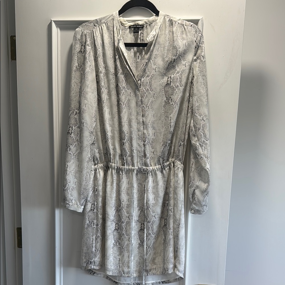Hilary Radley Cream Long Sleeve Bishop Shirt Dress